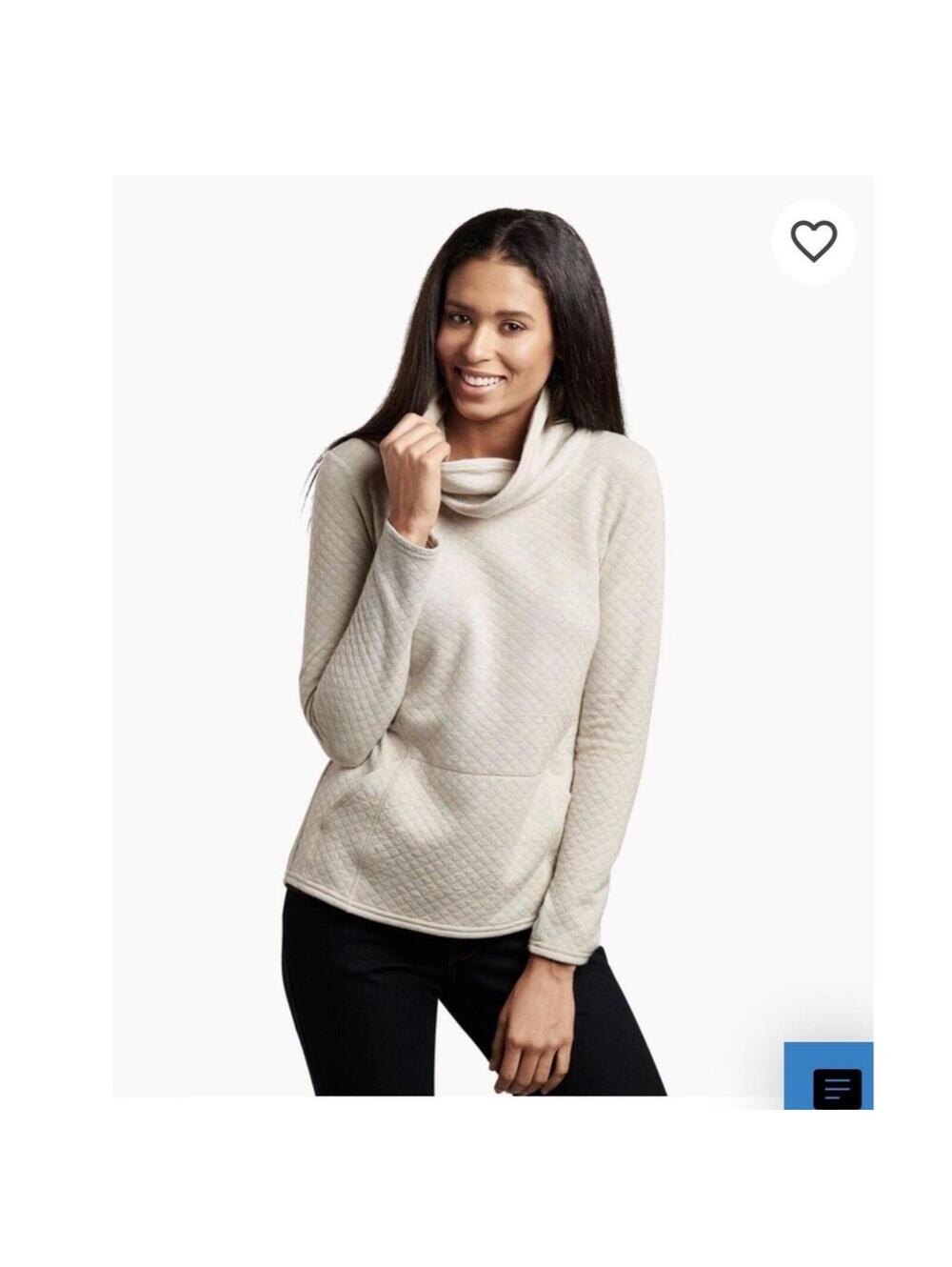 Women’s KUHL ATHENA PULLOVER Dove color ivory Color Size XS Wool Sweater